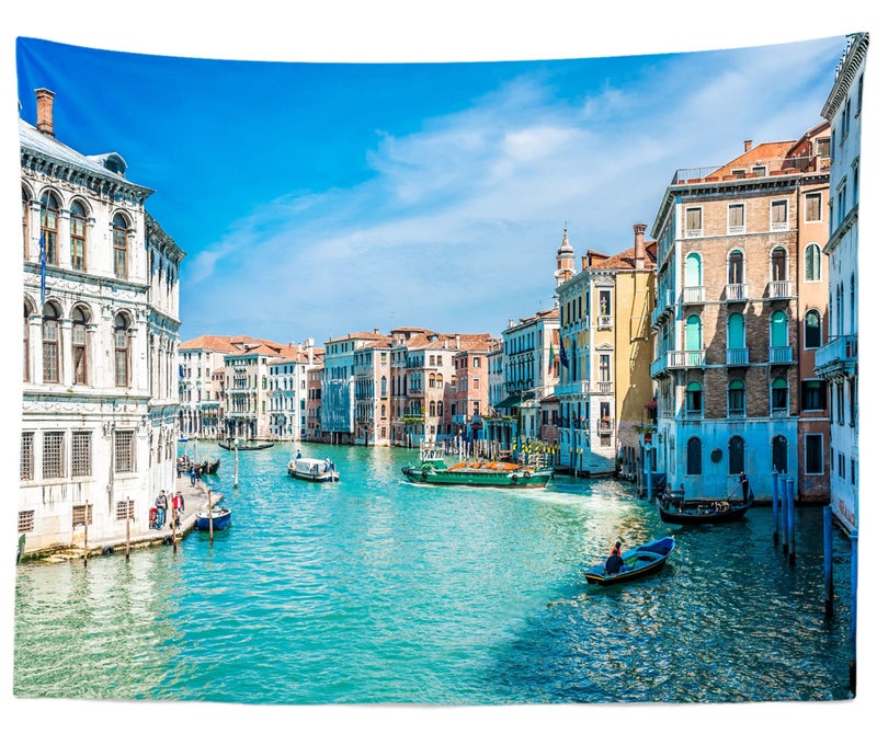 BELECO 7x5ft Fabric Venice Italy Backdrop Grand Canal Water Streets Boats Gondolas Europe Travel Photography Backdrop Italian Party Decorations Adult Game Birthday Photoshoot Photo Background Props - Image 4